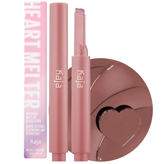 Kaja Lip Gloss - Heart Melter | High-shine, Glossy Finish, Moisturize, 07 Let's Chill, 0.04 Oz