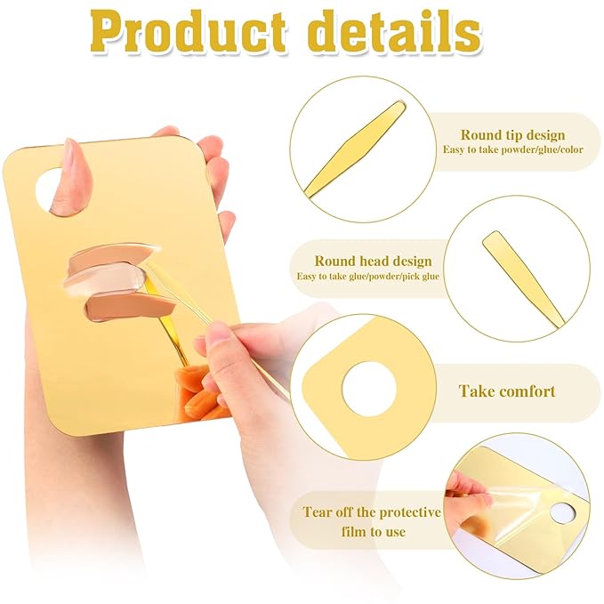 6 in 2 Sets Makeup Mixing Palette, Gold