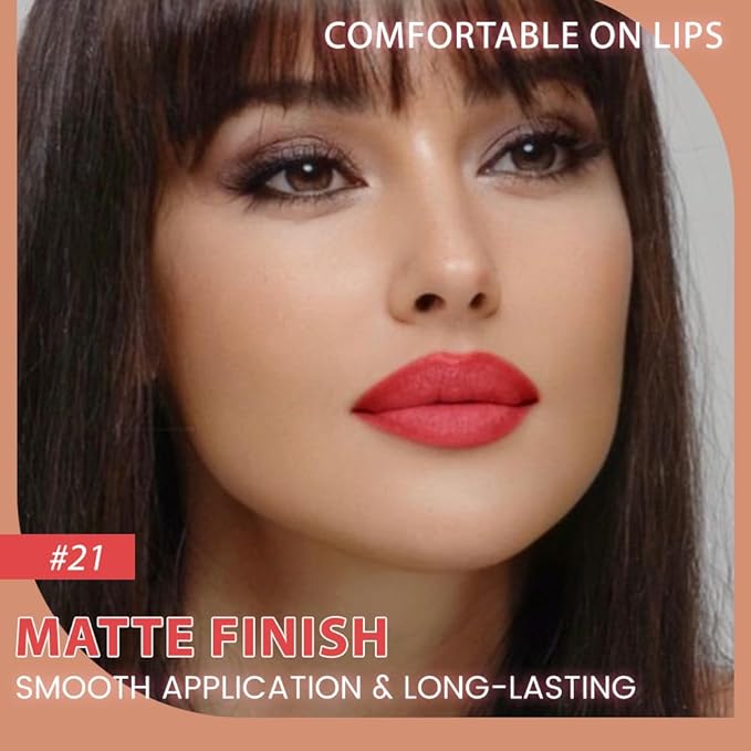 evpct 1Pcs Ruby Strong Red Matte Long Lasting Lip Liner Pencils Makeup for Shaping & Sculpting Lips, No Transfer Long Wear Waterproof Pigmented Lip Liner lipliners Crayon Lipstick Pencil Sharpener 21