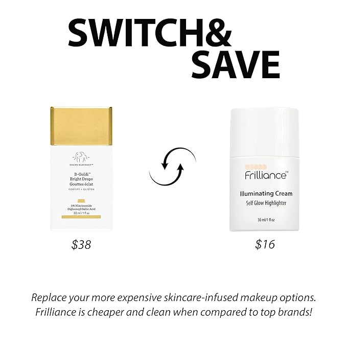 Frilliance Illuminating Cream, Hydrating Self Glow Highlighter, Cruelty Free Hypoallergenic for Teens of All Skin Types, 30 ml / 1 fl oz