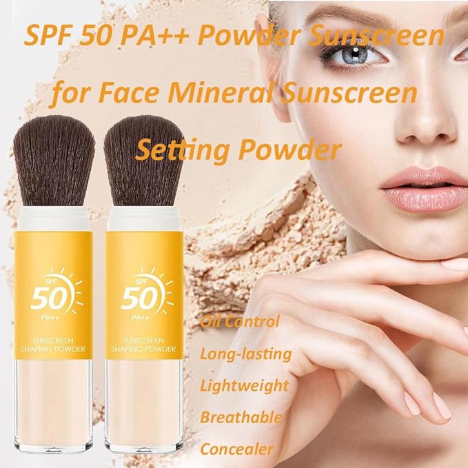 Sunscreen Setting Powder SPF 50 Loose Powder with All Skin-2PC 0.28 oz