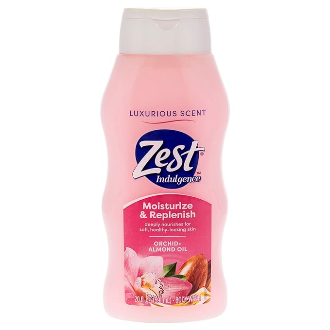 Zest Body Wash - Enriched with Almond Oil - Invigorating Scent - Hydrating Body Soap - Ideal for All Skin Types - Lush Orchid and Almond Oil - 20 oz