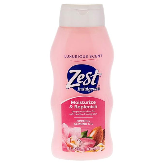 Zest Body Wash - Enriched with Almond Oil - Invigorating Scent - Hydrating Body Soap - Ideal for All Skin Types - Lush Orchid and Almond Oil - 20 oz