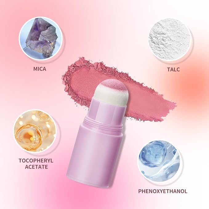 Soft Face Blush Stick, Matte Natural Long Lasting Blush for a Flawless Finish, Creamy Blendable Formula for All Skin Types, Everyday Wear Professional Quality Makeup (Natural pink, Large)