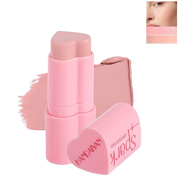 Heart Blush Stick, Matte Rouge Stick, Cheek Contour (04#, 0.) 21 OZ