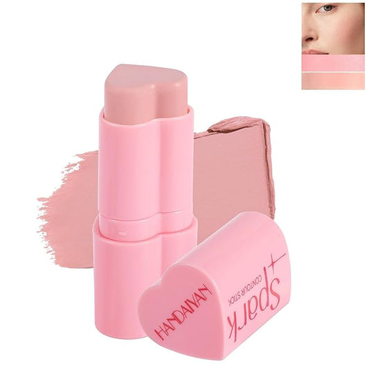 Heart Blush Stick, Matte Rouge Stick, Cheek Contour (04#, 0.) 21 OZ