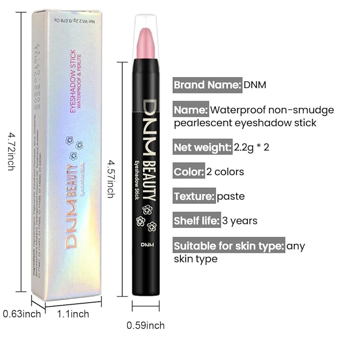 evpct 2Pcs Cream Eyeshadow Sticks Set for Eyes Waterproof, Pearl White Shimmer & Red Shimmer Matte Eye shadow Stick Pencil Pen Bulk sombras en crema para ojos 01+35