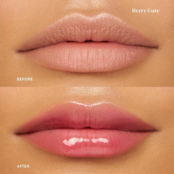 Dreamy Gleamy Tinted Lip Oil, Moisturizing, Shiny, Cruelty-Free, Vegan, Hydrating, Non-Sticky Tinted Lip Gloss, 5ml (Berry Cute)
