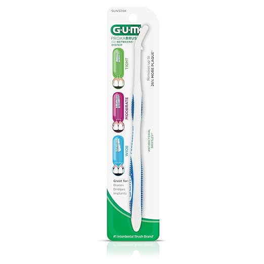 GUM Proxabrush Permanent Handle Refills - Compatible with Go-Betweens Interdental Brushes - Floss Picks for Teeth, Braces, and Implants