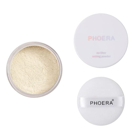 PHOERA Setting Powder Controls Oil,Setting Powder Makeup Light,Loose 0.17oz