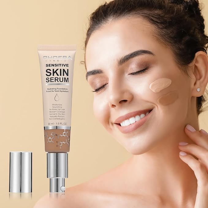 PHOERA Hydrating Essence Foundation,Waterproof and Light Long Lasting (N02 Nude)