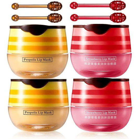 4 Pcs Lip Balm Honey Pot,