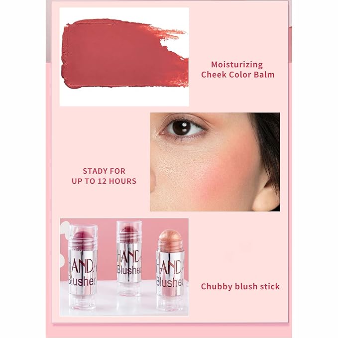 Blush Stick Set Matte Cream Blush Stick for (Set 01)