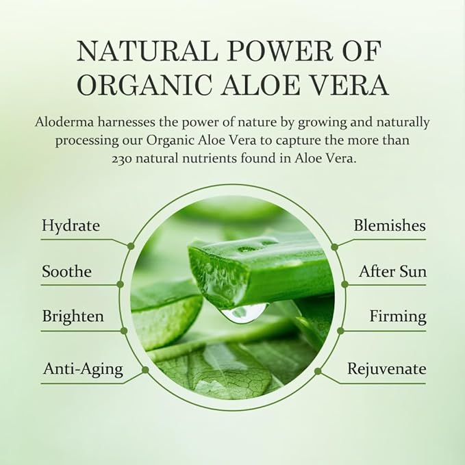 Aloderma 99.8% Organic Aloe Vera Face Hydrator Made Within 12 Hours of Harvest - Moisturizing & Hydrating Facial Toner for Oily Skin, Soothing Aloe Toner for Balanced, Smooth Skin Texture, 240ml, 3ct
