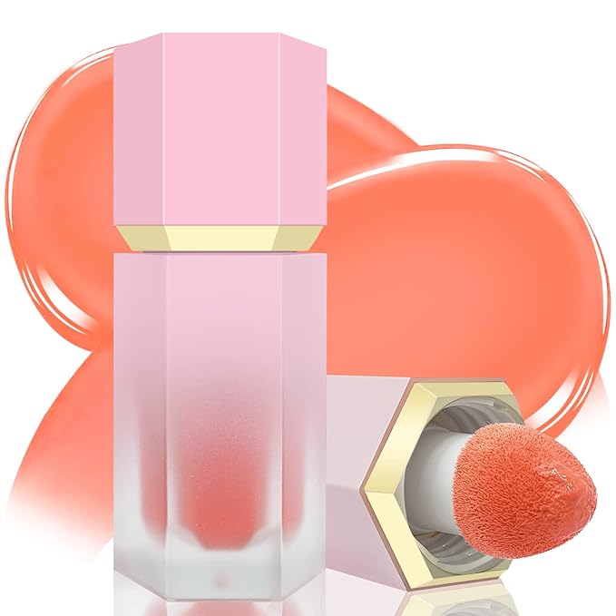 Liquid Blush for Cheeks, Soft Cream Blush with CHEERY-Peachy Pink