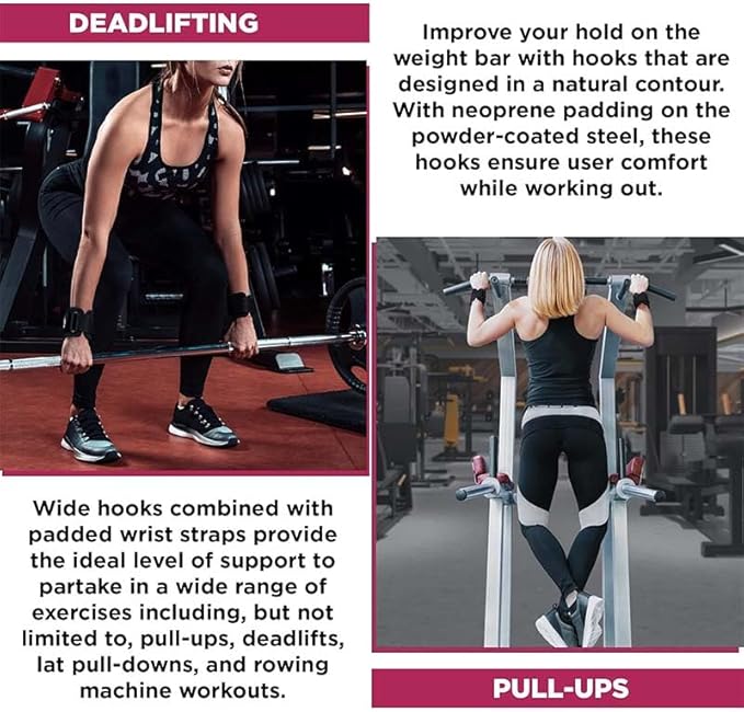 2pcs weight lifting hook help grip hook double