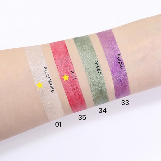 evpct 2Pcs Cream Eyeshadow Sticks Set for Eyes Waterproof, Pearl White Shimmer & Red Shimmer Matte Eye shadow Stick Pencil Pen Bulk sombras en crema para ojos 01+35