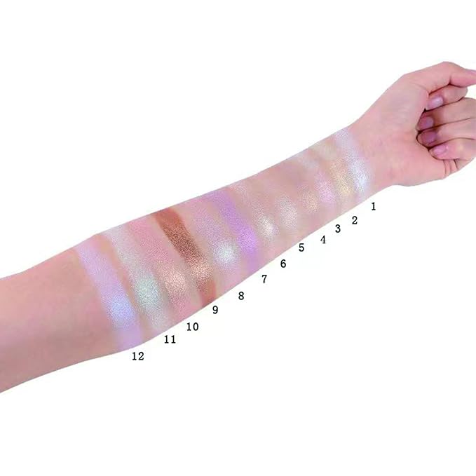 Face Highlighter Powder Palette, Glossy Glitter Illuminator Powder, Highlighter 5
