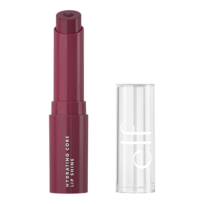 e.l.f. Hydrating Core Lip Shine, Conditioning & Nourishing Lip Balm, Sheer Color Tinted Chapstick, Delightful, 0.09 Oz