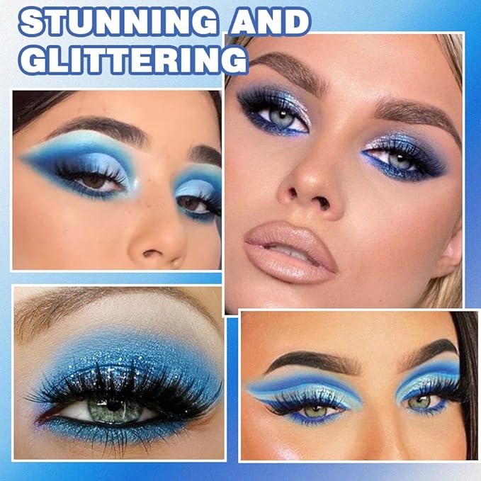 9 Colors Blue Silver Matte Shimmer Eyeshadow Palette