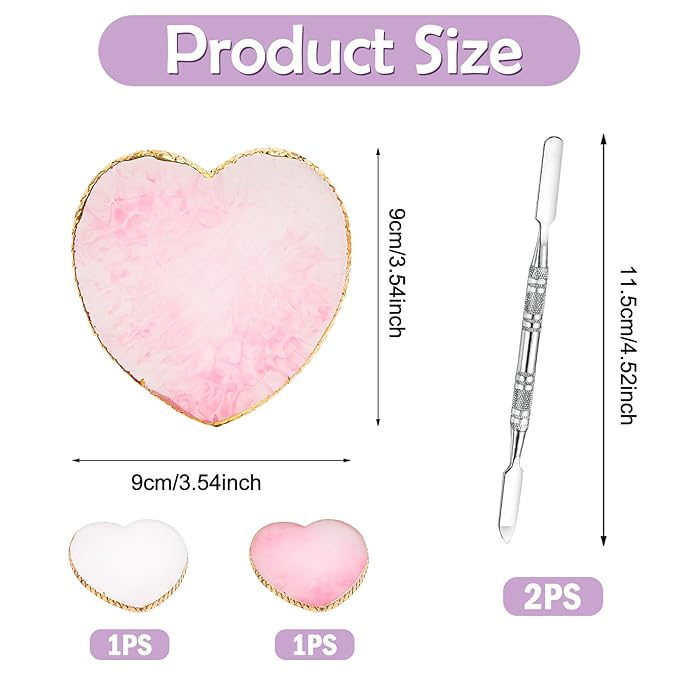 2 Pcs Resin Nail Art Palette and 2