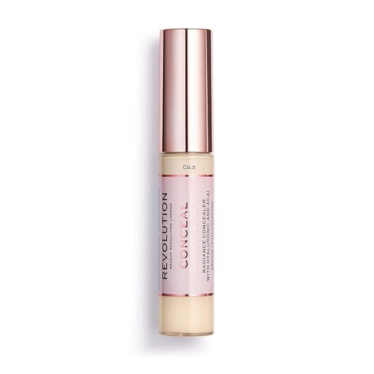 Makeup Revolution Conceal and Hydrate Concealer, Full Coverage 0.7 Fl Oz