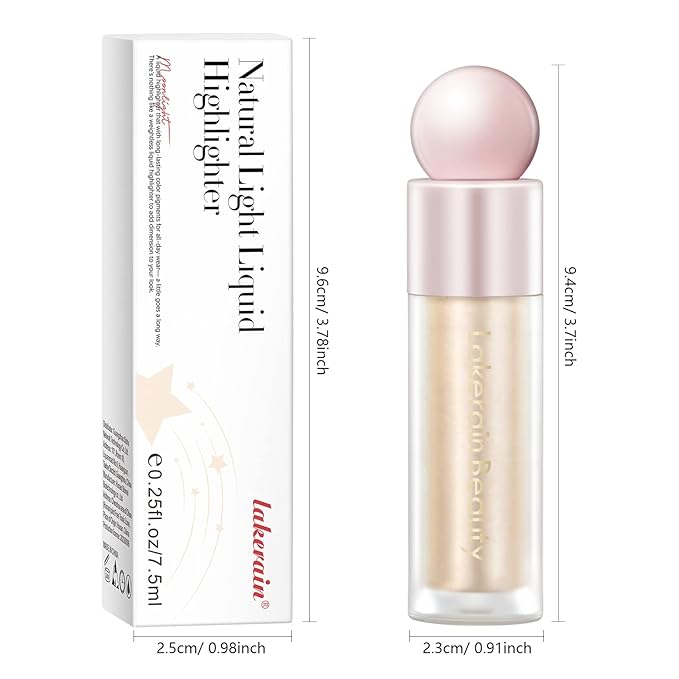 Liquid Highlighter Makeup, Natural Silky Shimmer Finish Liquid Gold Shimmer)