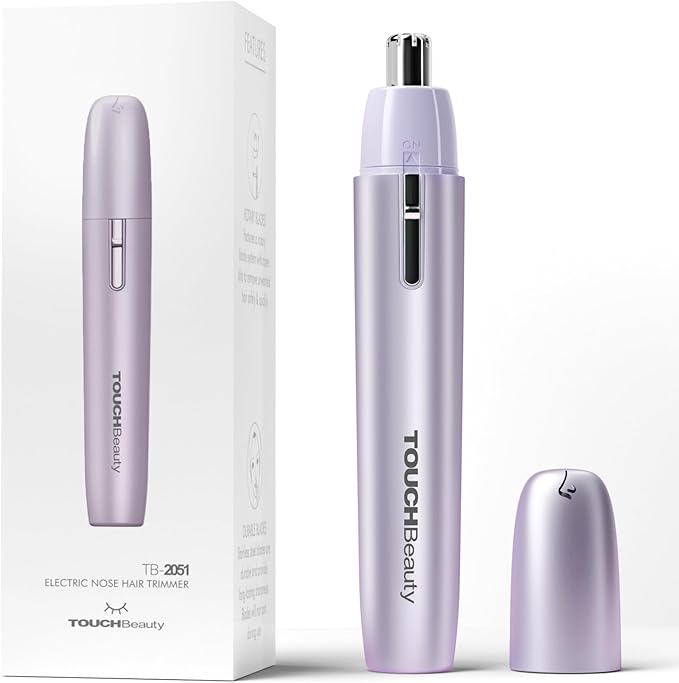 TOUCHBeauty Battery Powered Ear and Nose Hair Trimmer for Women, Portable Battery Powered Trimmer, Mini Painless Design for Sensitive Skin, Easy Clean & Travel Friendly