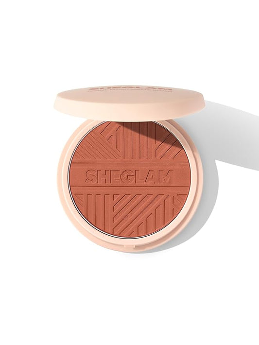 SHEGLAM Divine Flush Matte Blush Powder Highly Pigmented Non-Fading Long Lasting Glowing Lightweight Natural Blush Face Makeup-Good Vibes