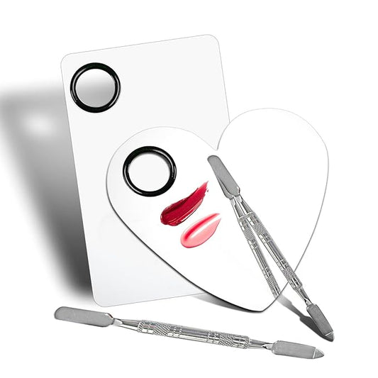 2Pcs Cosmetic Makeup Palette, Premium Stainless Steel Metal