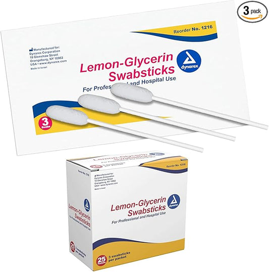 Dynarex lemon-glycerin swabsticks, pleasant tasting