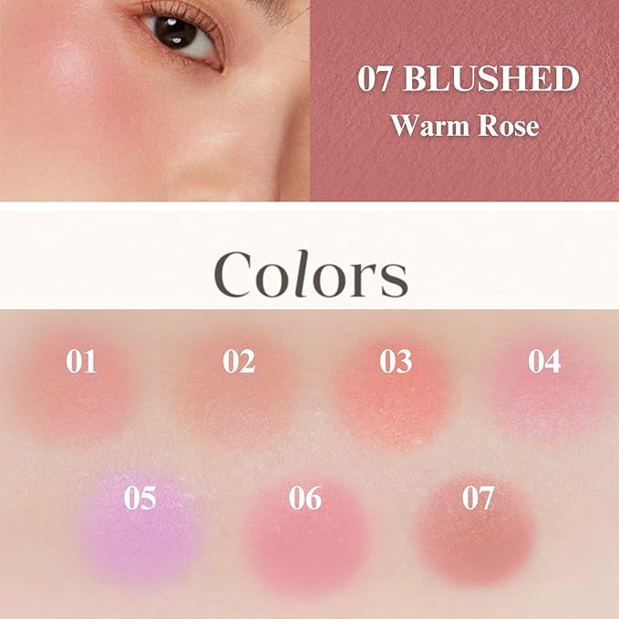 EGLIPS All Over Blusher - Multi-Use Cream Jelly Blush for Eyes & Cheeks Buildable and Blendable Texture with Shimmery Pearls Natural Korean Face Makeup (07 BLUSHED, 0.18 oz)