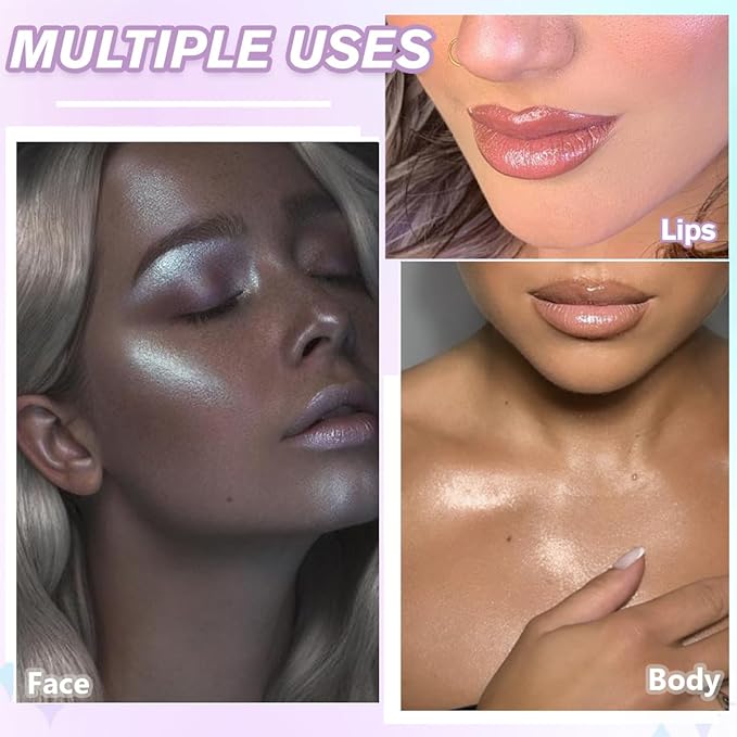 White Silver Highlighter Makeup, Intensely Pigmented Diamond Pearl maquillaje, 06