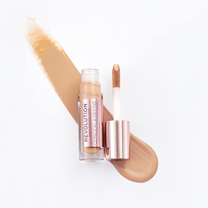 Makeup Revolution Conceal and Define Concealer, Full Coverage 0.7 Fl Oz