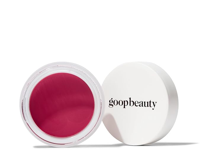 goop Beauty Cream Blush | Sheer Pop of Color for Lips & Cheeks | Vitamin C, Vitamin E & Safflower Oil | Natural Makeup for Glowing Skin | 0.5 oz | Venus - Translucent Fushsia