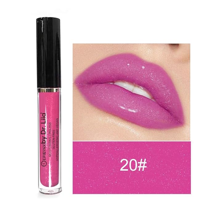 Vegan Moisturizing, Long Lasting Lip Gloss - Satin & Glitter - Allergen Free for Sensitive Skin - Juicy Watermelon by Dr. Liia