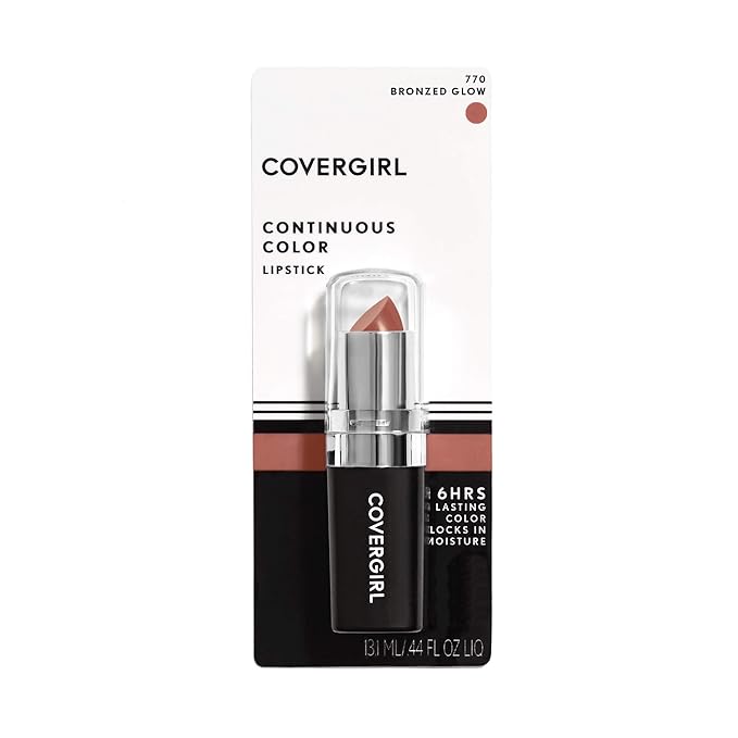 COVERGIRL Continuous Color Lipstick, 770 Bronzed Glow, 0.13 Oz (Packaging May Vary) (Pack of 2)
