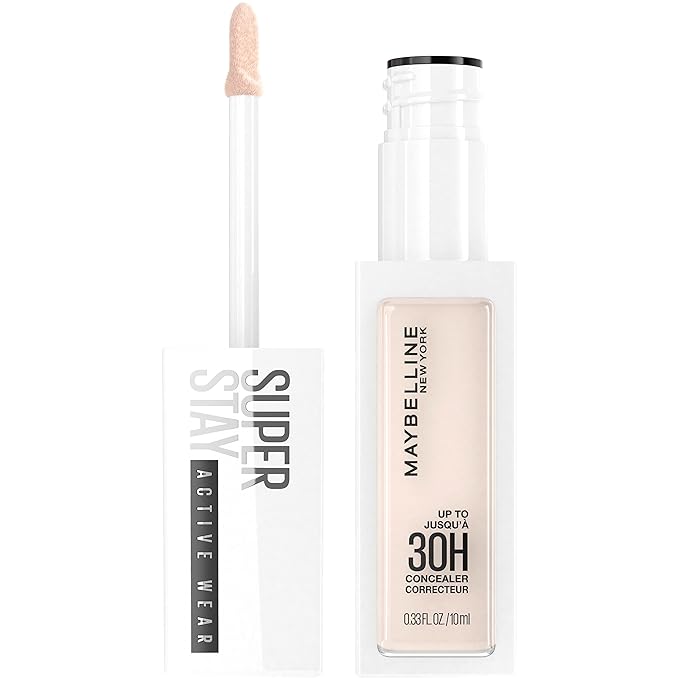 Maybelline Super Stay Liquid Concealer Makeup, Full Coverage Concealer, Up to 30 Hour Wear, Transfer Resistant, Natural Matte Finish, Oil-free, Available in 16 Shades, 01, 1 Count