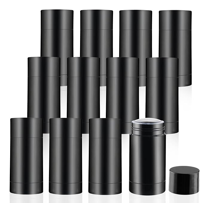 12 Pieces 15g Black Plastic Deodorant Tubes,Lipstick