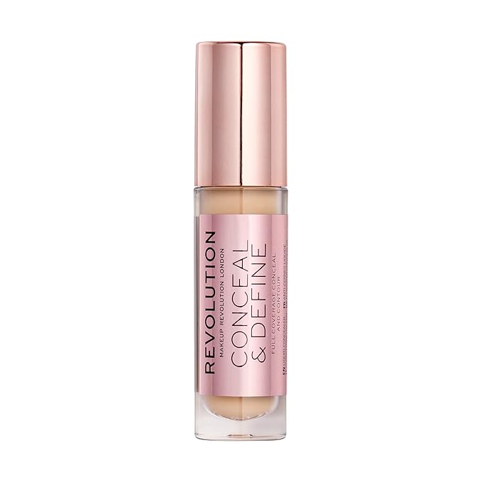 Makeup Revolution Conceal & Define Concealer, Full Coverage 4ml
