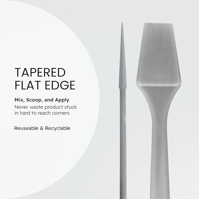 PANA 100pcs Brand Cosmetic Make Up Disposable Plastic 2.5" Spatulas Skin Care Facial Cream Mask Spatula (100 Pieces in a Container) (GRAY)