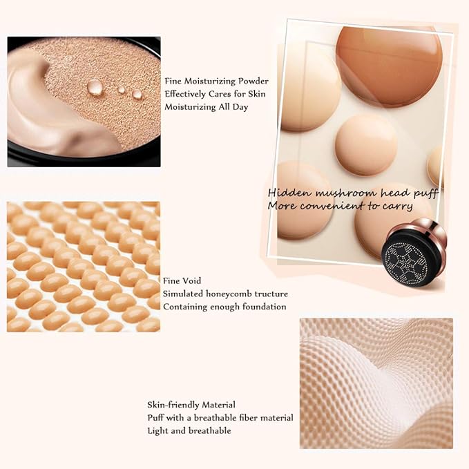 GL-Turelifes Mushroom Head Air Cushion Foundation CC Cream Concealer (BlanchedAlmond)