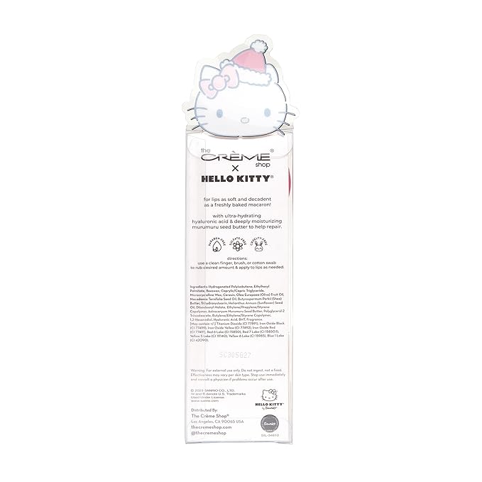 The Crème Shop Duo lip balm Moisture Remedy macaron Hello Kitty icing on the cake and mixed berry flavor