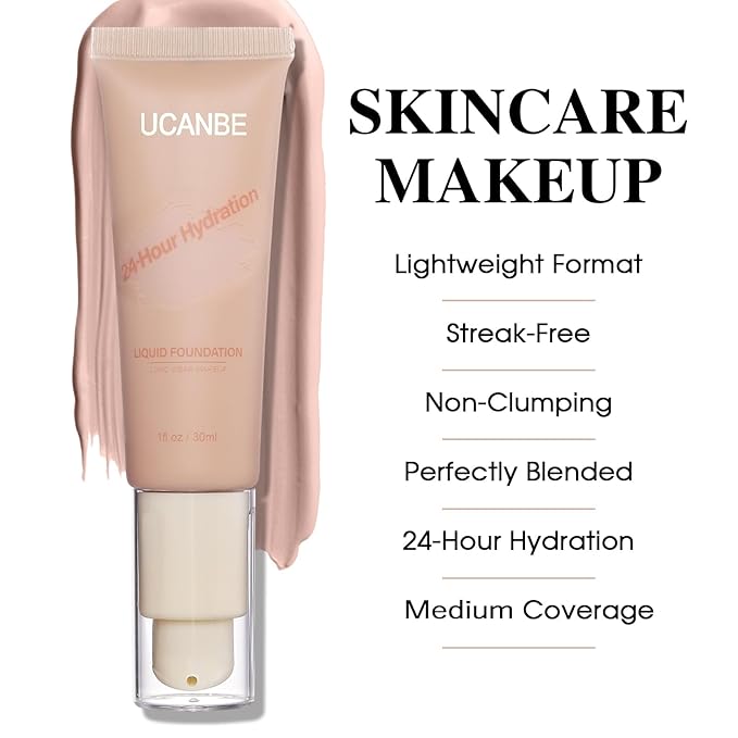 UCANBE Matte Liquid Foundation with Brush, Serum Foundation fl. oz.