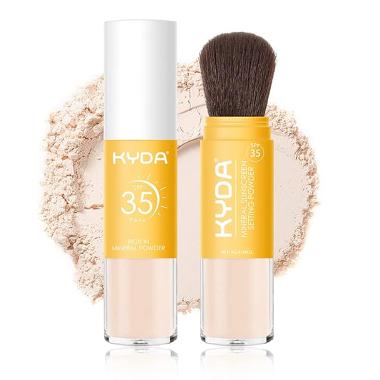 KYDA Mineral Sunscreen Setting Powder, SPF 35, Translucent, Ownest Beauty