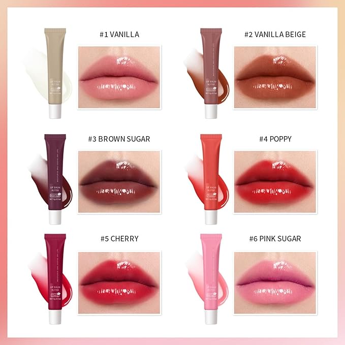6 Color Hydrating Lip Butter Balm, Glossy