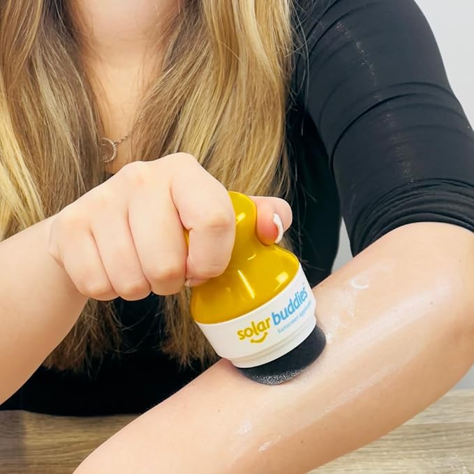 Full Pink Solar Buddies Refillable Roll On Sponge Applicator For Kids, Adults, Families, Travel Size Holds 100ml Travel Friendly for Sunscreen, Suncream and Lotions (Full Pink)