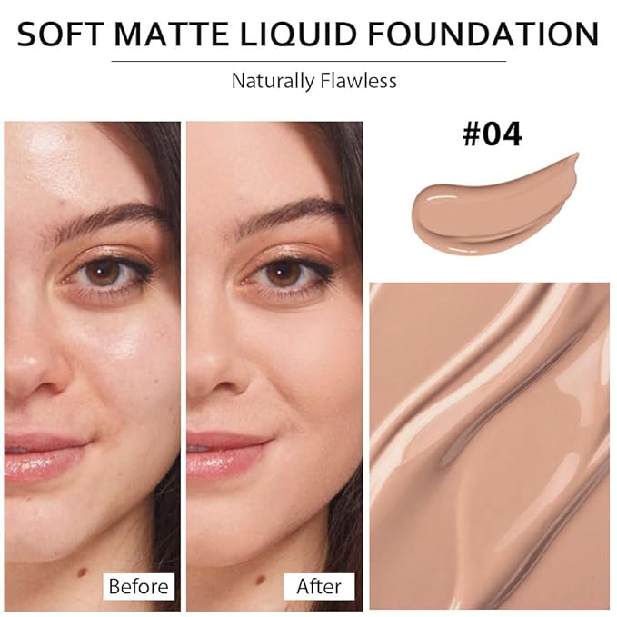 2 Pack Liquid Foundation Cream with Foundation Brush