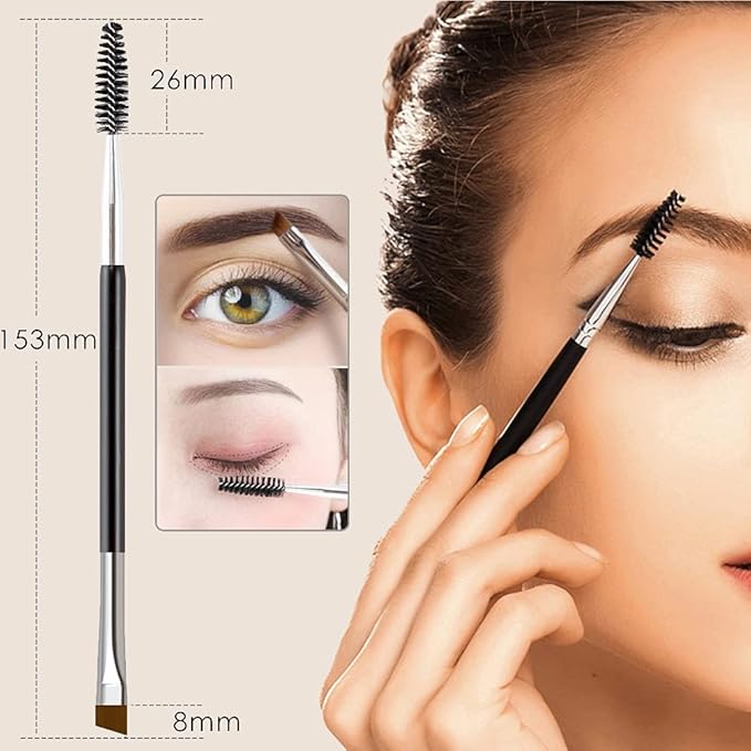 KINGMAS 9 in 1 Eyebrow Kit, Face Razors, Facial Trimmer Shaver, Eyelash Comb, Angled Brush, Grooming Scissors, Tweezers for Women