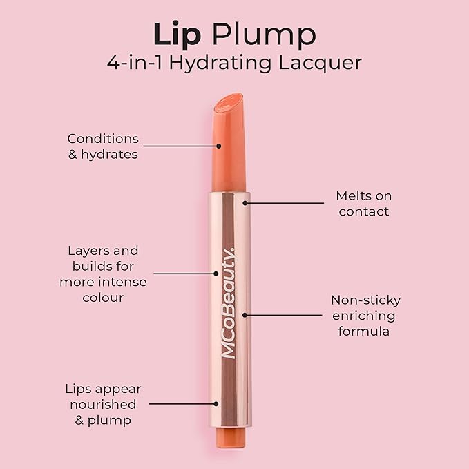 MCoBeauty Lip Plump 4-in-1 Hydrating Lacquer, Luella Nude Lip